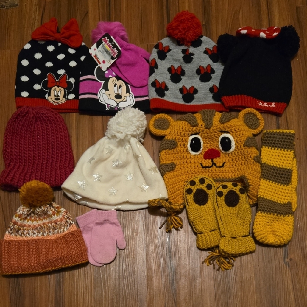 Colorful Kids Winter Hat and Glove Bundle